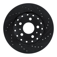 R1 Concepts R1 04-10 Audi A8 Rear Right Drilled & Slotted Black Brake Rotor