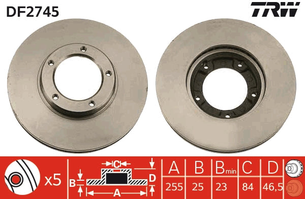TRW MOTO DF2745 Brake Disc
