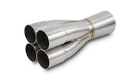 Vibrant 4-1 SS Merge Collectors (1-3/4in Inlet Slipover ID 2-1/2in Merge Outlet OD) Single Unit