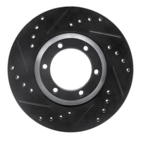 R1 Concepts R1 84-87 Isuzu Pickup Front Left Drilled & Slotted Black Brake Rotor
