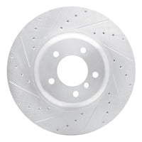 R1 Concepts R1 04-10 BMW 650I Convertible Front Left Drilled & Slotted Silver Brake Rotor