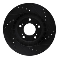 R1 Concepts R1 00-09 Honda S2000 Front Left Drilled & Slotted Black Brake Rotor