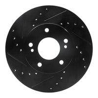R1 Concepts R1 89-99 Infiniti I30 Front Left Drilled & Slotted Black Brake Rotor