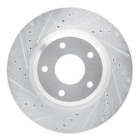 R1 Concepts R1 05-06 Pontiac GTO Front Left Drilled & Slotted Silver Brake Rotor