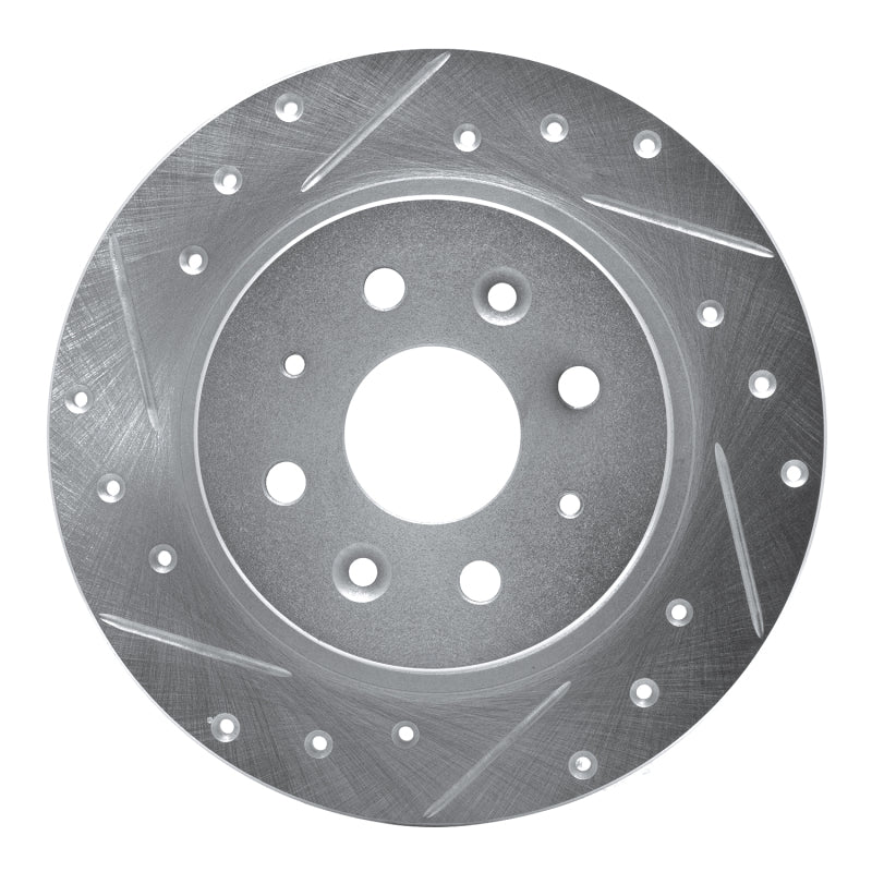 R1 Concepts R1 98-03 Kia SEPHIA Rear Left Drilled & Slotted Silver Brake Rotor