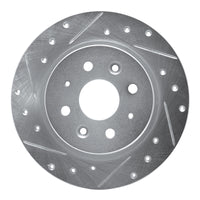 R1 Concepts R1 98-03 Kia SEPHIA Rear Left Drilled & Slotted Silver Brake Rotor