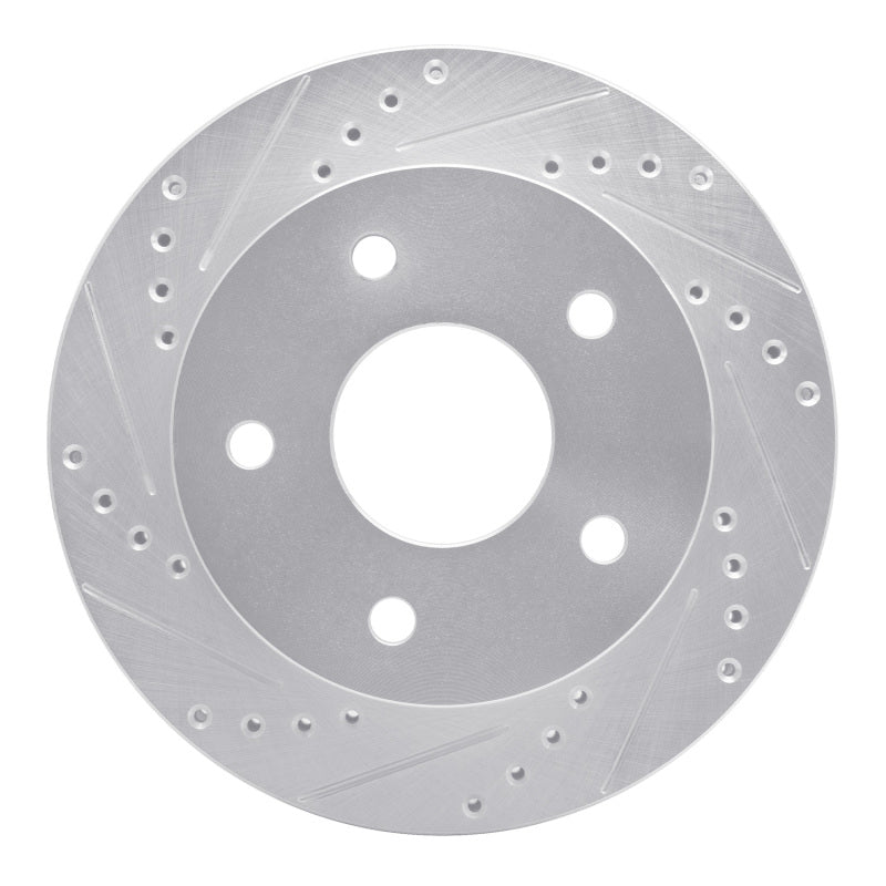 R1 Concepts R1 00-02 Dodge Ram 1500 Pickup Front Left Drilled & Slotted Silver Brake Rotor