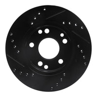 R1 Concepts R1 87-93 Mercedes-Benz 190D Front Right Drilled & Slotted Black Brake Rotor