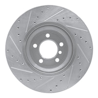 R1 Concepts R1 02-08 BMW 750LI Front Right Drilled & Slotted Silver Brake Rotor