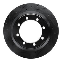 R1 Concepts R1 99-04 Ford F-350 Super Duty 2WD Rear Left Drilled & Slotted Black Brake Rotor