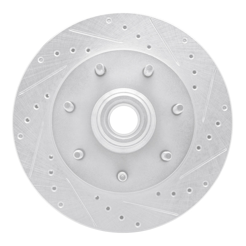 R1 Concepts R1 97-04 Ford F-150 RWD Front Right Drilled & Slotted Silver Brake Rotor