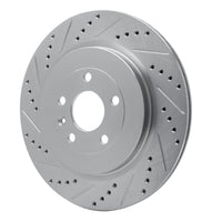R1 Concepts R1 13-19 Ford Explorer Rear Left Drilled & Slotted Silver Brake Rotor