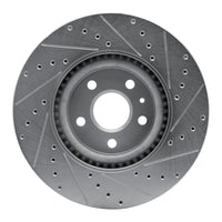 R1 Concepts R1 08-17 Cadillac CTS Front Left Drilled & Slotted Silver Brake Rotor