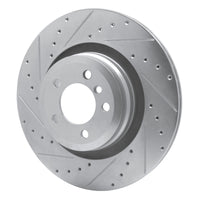 R1 Concepts R1 07-08 BMW ALPINA B7 Rear Left Drilled & Slotted Silver Brake Rotor