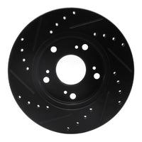 R1 Concepts R1 02-15 Acura RSX Front Right Drilled & Slotted Black Brake Rotor