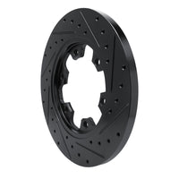 R1 Concepts R1 15-25 Ford Transit-350/SRW Rear Left Drilled & Slotted Black Brake Rotor
