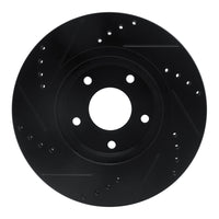 R1 Concepts R1 07-15 Nissan Rogue Front Right Drilled & Slotted Black Brake Rotor