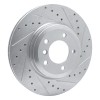 R1 Concepts R1 01-08 BMW 330CI Front Right Drilled & Slotted Silver Brake Rotor