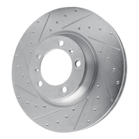 R1 Concepts R1 17-23 Porsche Panamera Left Front Drilled & Slotted Silver Brake Rotor