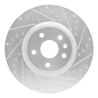 R1 Concepts R1 08-17 Cadillac CTS Front Right Drilled & Slotted Silver Brake Rotor