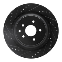 R1 Concepts R1 08-25 Infiniti Q60 Rear Left Drilled & Slotted Black Brake Rotor