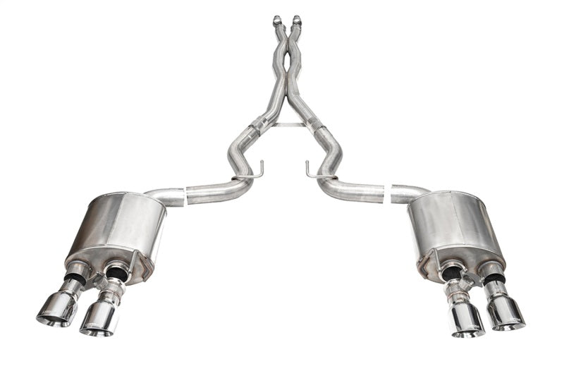 CORSA Performance Corsa 24+ Ford Mustang Dark Horse 5.0L 3.0in Dual Rear Exit Cat-Back w/Twin 4.5in Polish Slash Tips