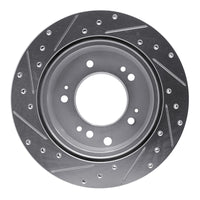R1 Concepts R1 07-09 Kia SORENTO Rear Right Drilled & Slotted Silver Brake Rotor