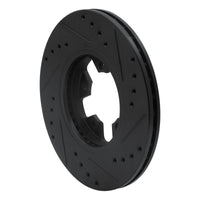 R1 Concepts R1 1984-1989 Nissan 200SX Front Left Drilled & Slotted Black Brake Rotor