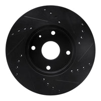 R1 Concepts R1 04-10 Chevrolet Epica (USA/Canada) Front Left Drilled & Slotted Black Brake Rotor