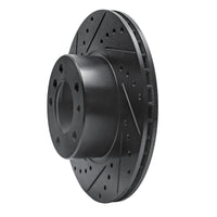 R1 Concepts R1 89-95 BMW 530I Front Left Drilled & Slotted Black Brake Rotor