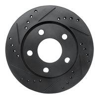 R1 Concepts R1 00-02 Audi S4 Rear Left Drilled & Slotted Black Brake Rotor
