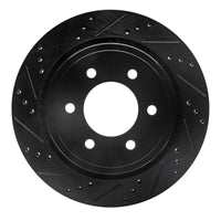 R1 Concepts R1 15-17 Ford F-150 4WD Rear Left Drilled & Slotted Black Brake Rotor