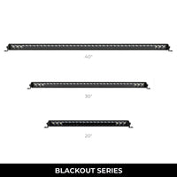 Go Rhino Xplor Blackout Series Sgl Row LED Light Bar (Side/Track Mount) 39.5in. - Blk