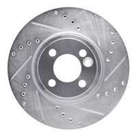 R1 Concepts R1 07-15 Mini Cooper (Excl Clubman) Front Right Drilled & Slotted Silver Brake Rotor