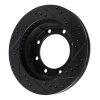 R1 Concepts R1 77-79 Ford F-350 4WD (Excl Super Duty) Front Left Drilled & Slotted Black Brake Rotor