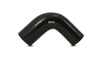 Vibrant 3in ID x 3.25in ID x 4in Long Gloss Black Silicone 90 Degree Transition Elbow
