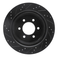 R1 Concepts R1 12-20 Ford F-150 4WD Rear Right Drilled & Slotted Black Brake Rotor