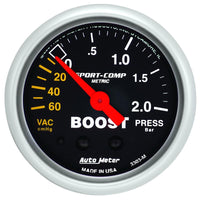 Autometer Sport-Comp 52mm 60cm/HG -2.0 Bar Mechanical Boost Gauge