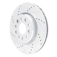 R1 Concepts R1 22-25 Jeep Grand Cherokee Front Left Drilled & Slotted Silver Brake Rotor