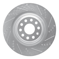 R1 Concepts R1 12-21 Tesla Model S Rear Right Drilled & Slotted Silver Brake Rotor