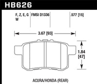 Hawk Performance Hawk 08-10 Honda Accord 2.4L/3.0L/3.5L / 09-10 Acura TST 2.4L HPS Street Rear Brake Pads