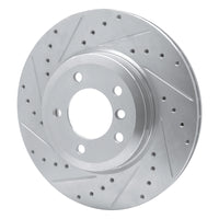 R1 Concepts R1 01-08 BMW 330I Front Left Drilled & Slotted Silver Brake Rotor