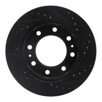 R1 Concepts R1 08-20 Ford E-450 Super Duty Rear Left Drilled & Slotted Black Brake Rotor