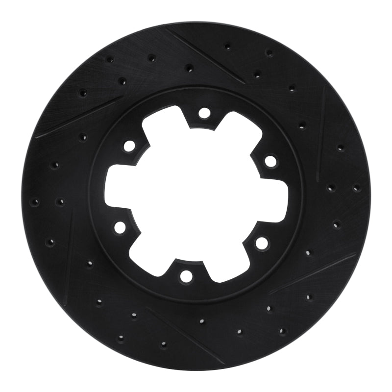 R1 Concepts R1 83-85 Nissan 720 DATSUN Front Right Drilled & Slotted Black Brake Rotor