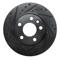 R1 Concepts R1 96-00 Volkswagen EuroVan Front Left Drilled & Slotted Black Brake Rotor
