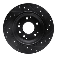 R1 Concepts R1 99-01 Acura RL Rear Left Drilled & Slotted Black Brake Rotor