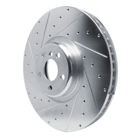 R1 Concepts R1 17-25 BMW X6 Left Front Drilled & Slotted Silver Brake Rotor