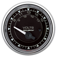 AutoMeter Chrono 2-1/16in 18V Electric Voltmeter Gauge - Chrome