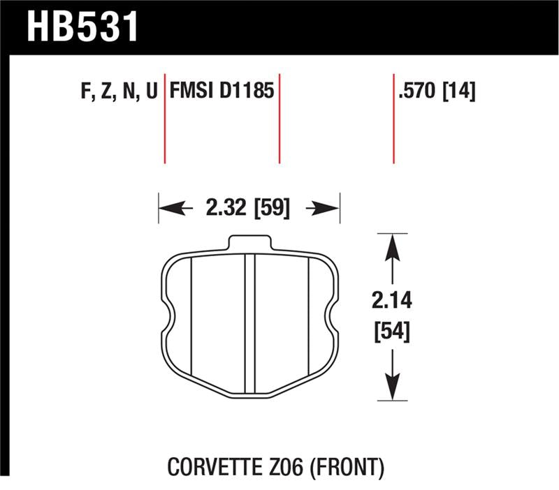 Hawk Performance Hawk 10-12 Chevy Corvette Grand Sport / 06-12 Corvette Z06 Front DTC-70 Race Brake Pads