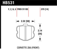 Hawk Performance Hawk 10-12 Chevy Corvette Grand Sport / 06-12 Corvette Z06 Front DTC-70 Race Brake Pads